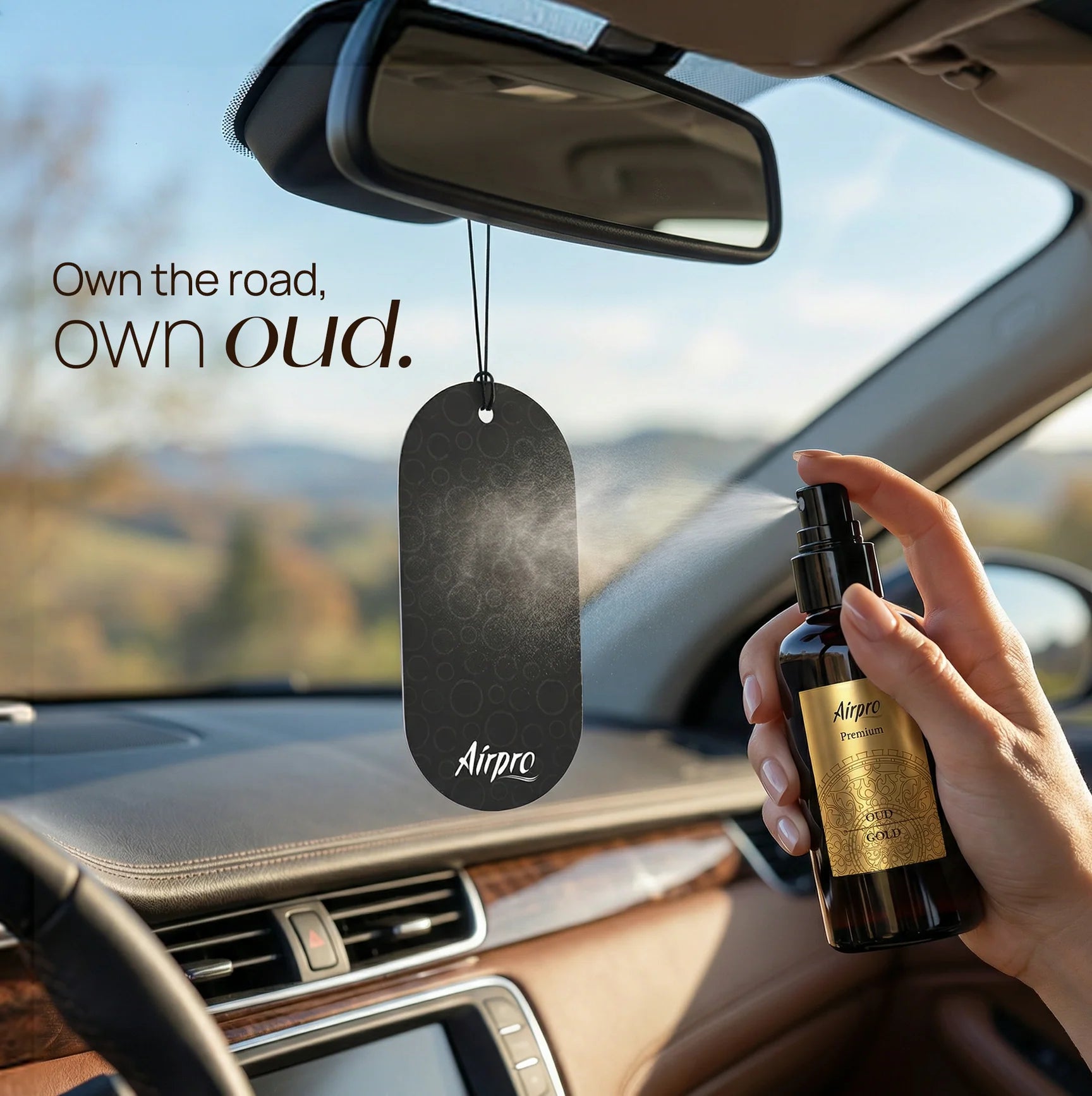 Airpro Premium Oud Gold Car Perfume Spray – 100ml