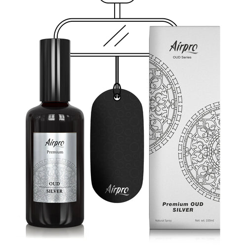 Airpro OUD Silver perfume fragrance with green apple potpourri and lily scent notes C3 Auto care