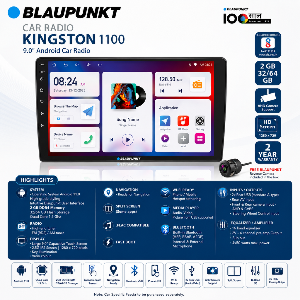 Blaupunkt Kingston 1100 Android car stereo online at C3 Auto Care