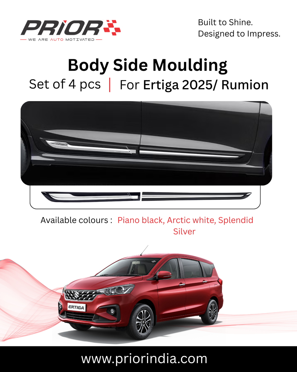 PRIOR Body Side Moulding – Vehicle Specific | Set of 4