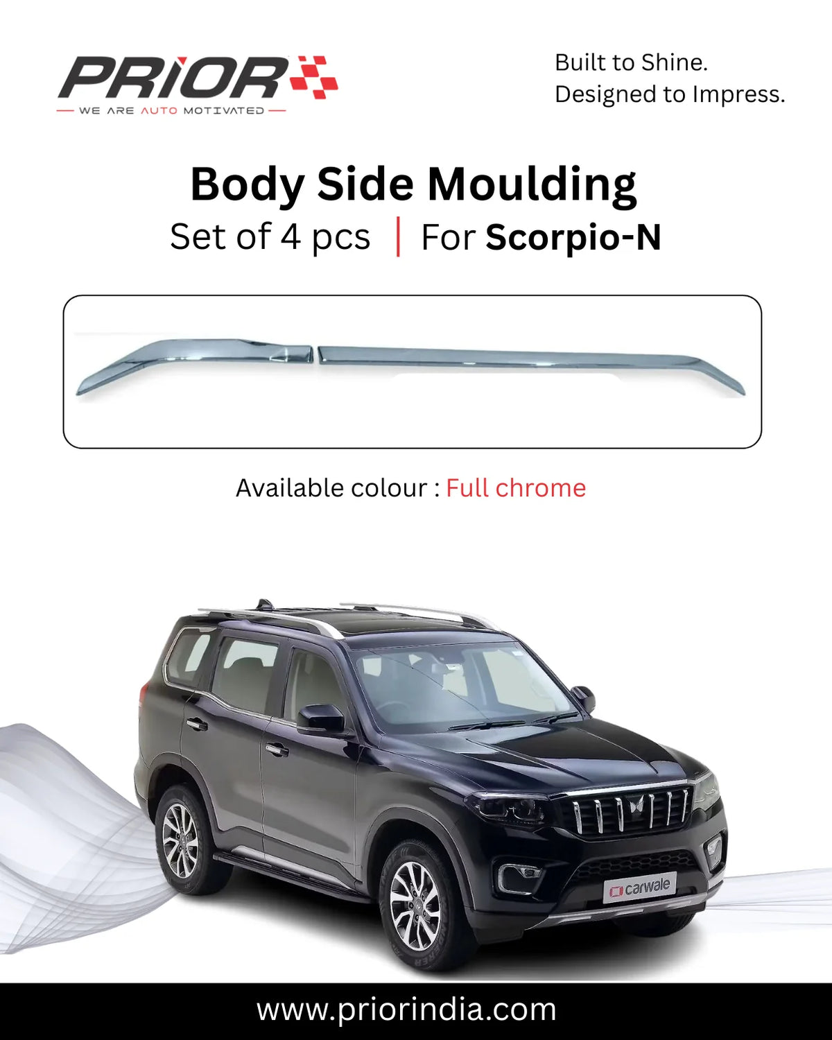 PRIOR Body Side Moulding – Vehicle Specific | Set of 4