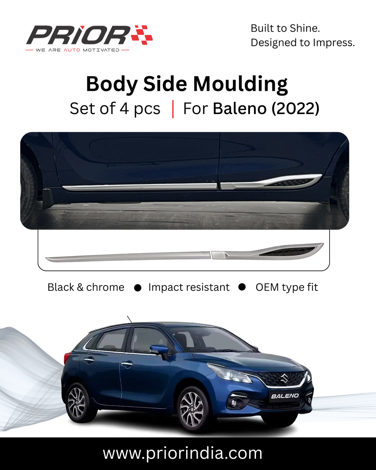 PRIOR Body Side Moulding – Vehicle Specific | Set of 4