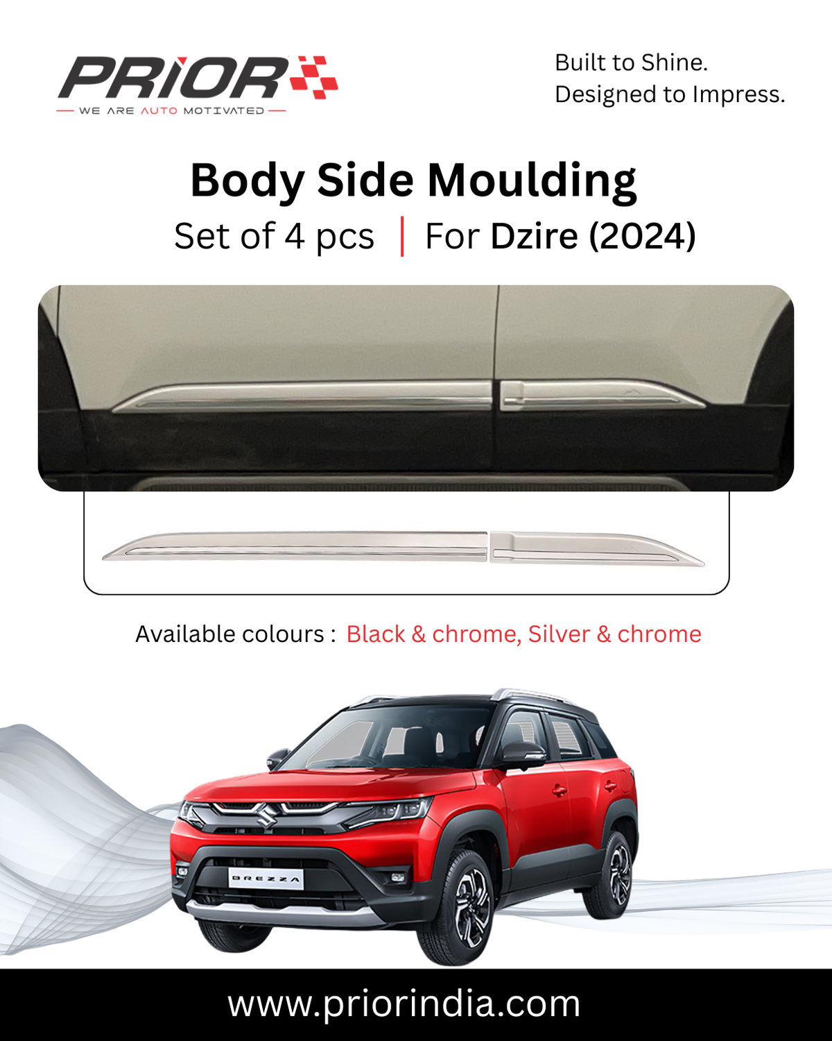 PRIOR Body Side Moulding – Vehicle Specific | Set of 4
