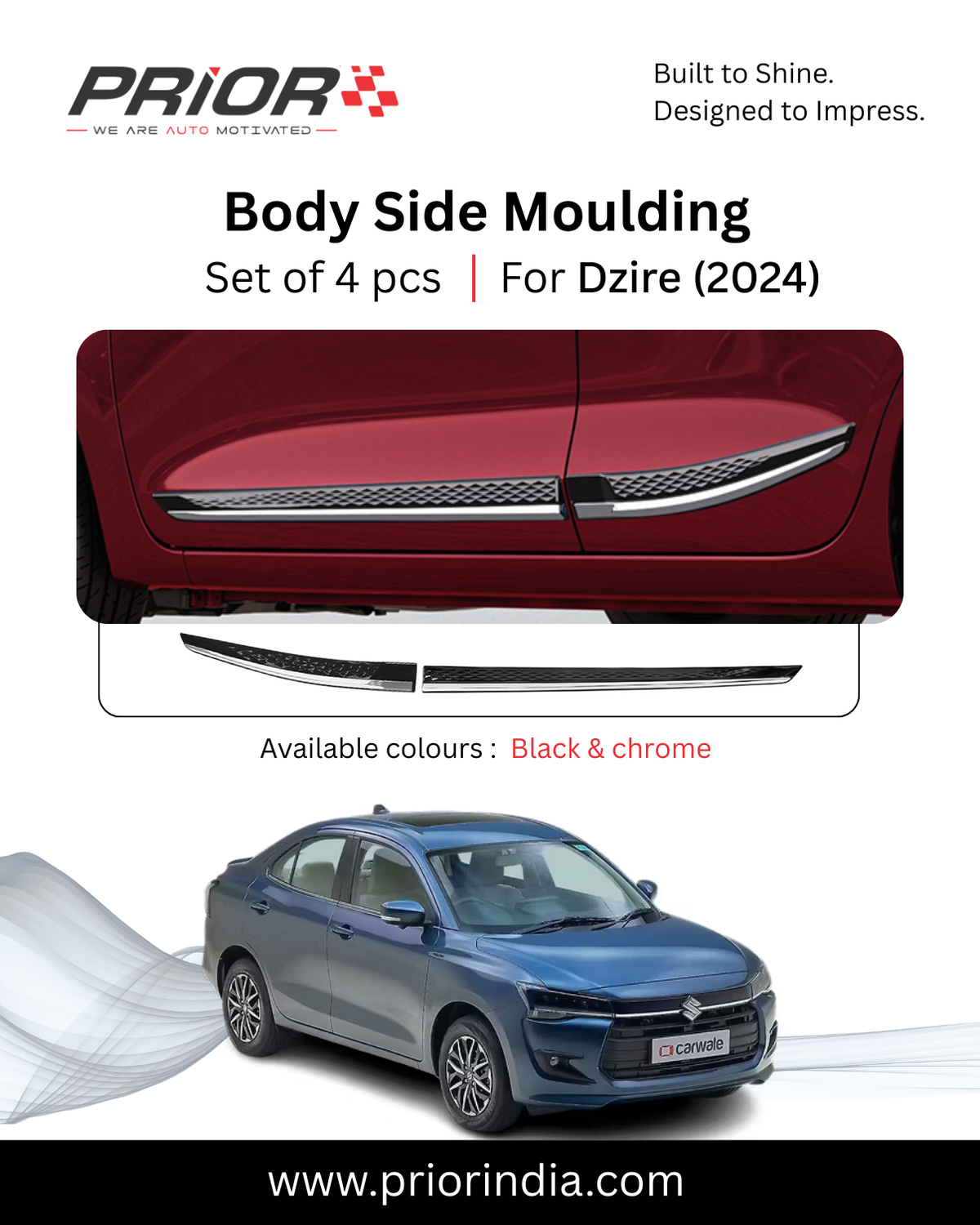 PRIOR Body Side Moulding – Vehicle Specific | Set of 4