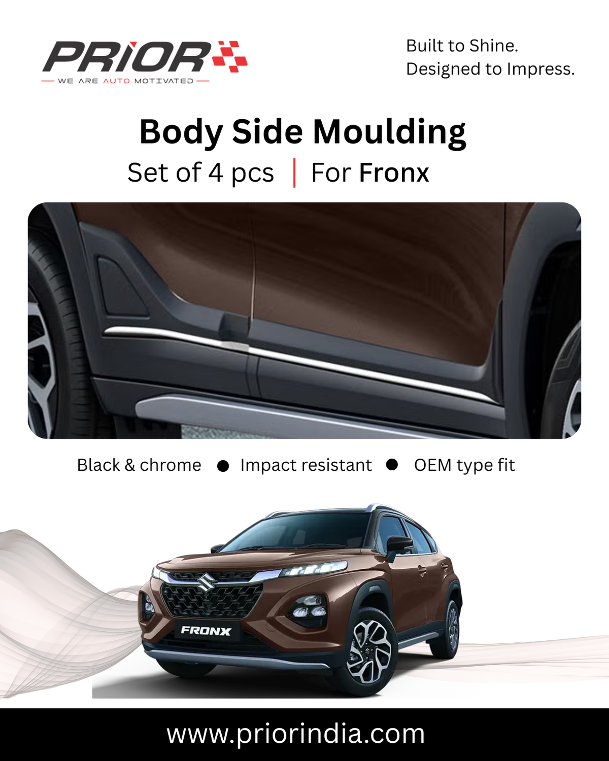 PRIOR Body Side Moulding – Vehicle Specific | Set of 4