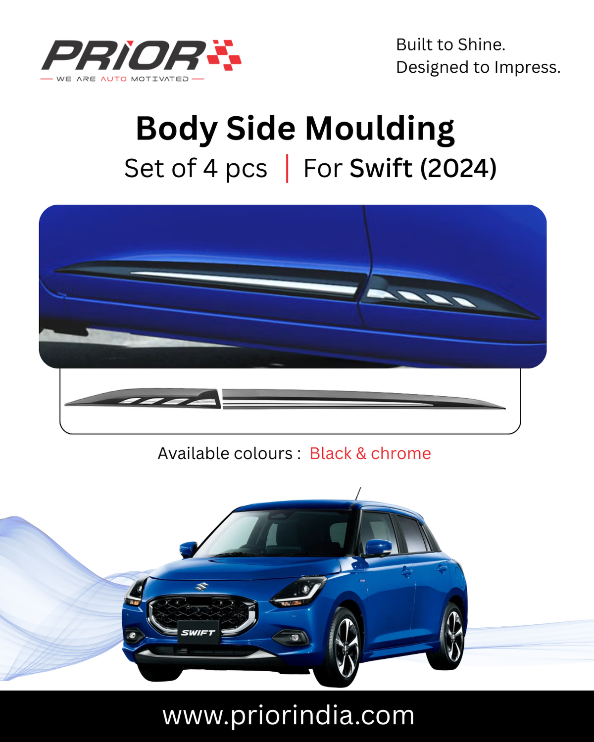 PRIOR Body Side Moulding – Vehicle Specific | Set of 4