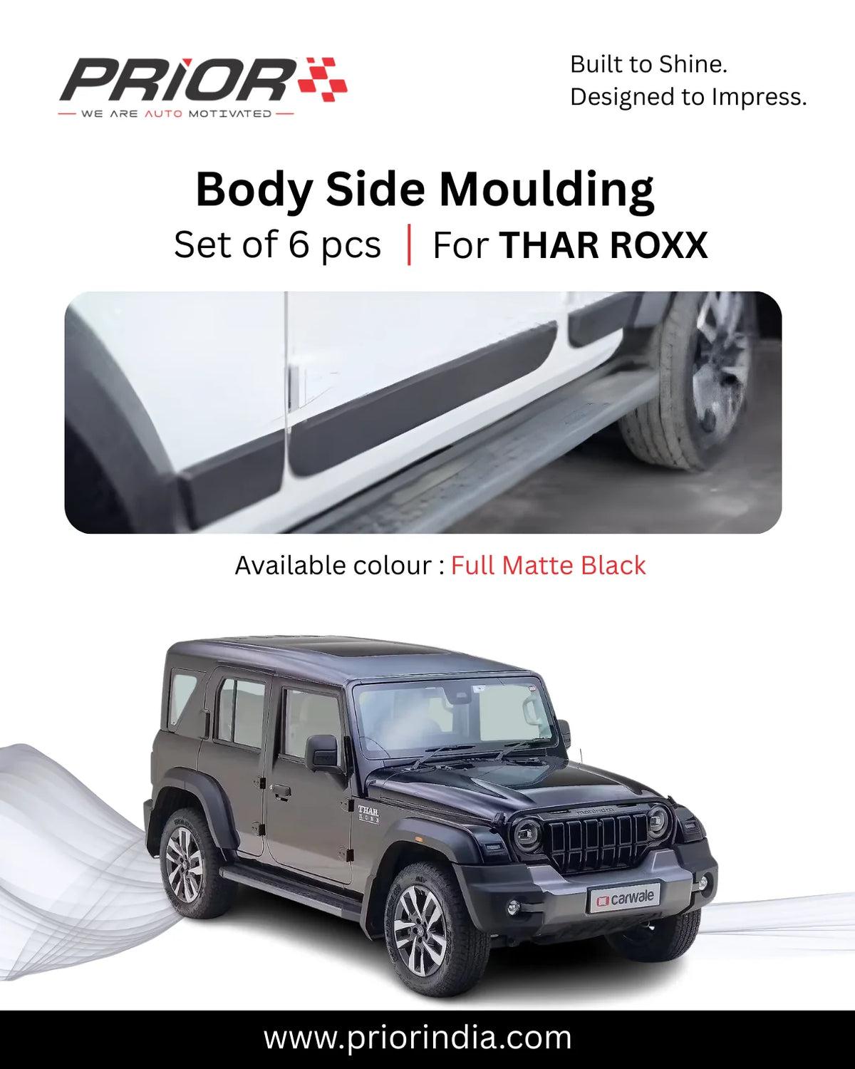 PRIOR Body Side Moulding – Vehicle Specific | Set of 4