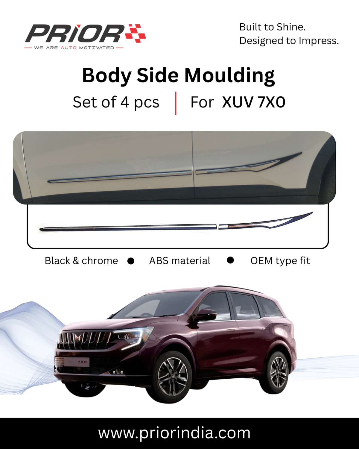 PRIOR Body Side Moulding – Vehicle Specific | Set of 4