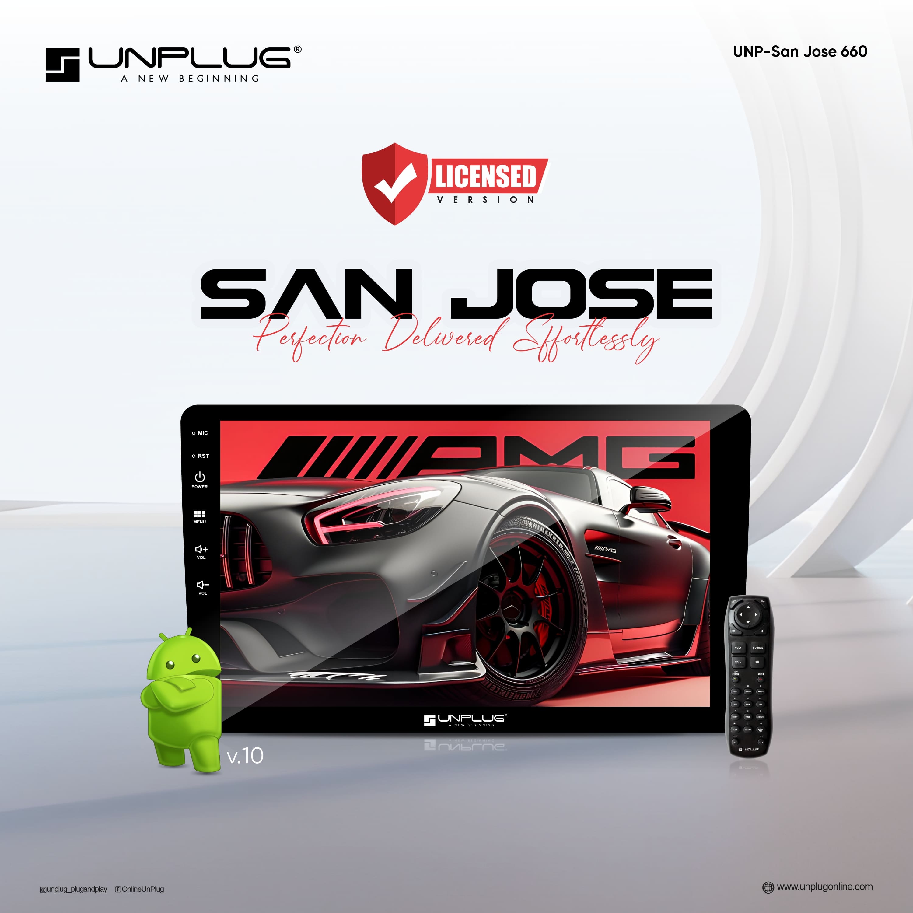 UNPLUG San Jose 660 2GB RAM 64GB car infotainment system with Wireless Apple CarPlay and Android Auto