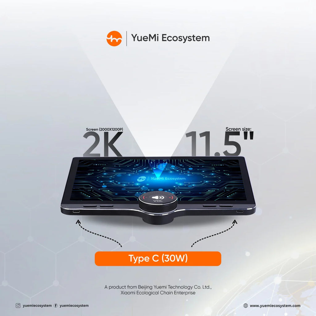 Yuemi M11 smart knob touchscreen car stereo with 4G connectivity and ambient light support