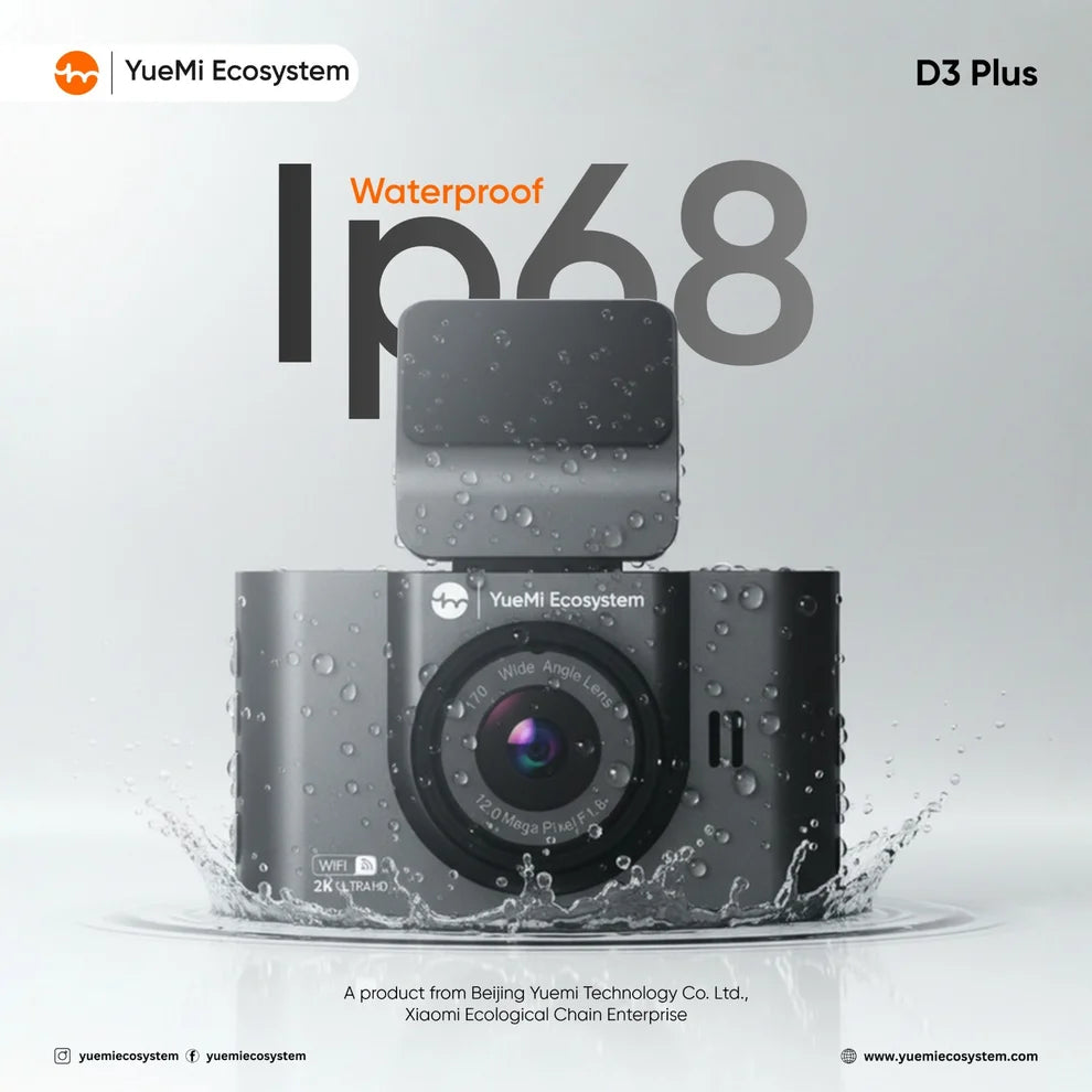 Yuemi D3 Plus waterproof rear dash camera IP68