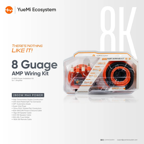 Yuemi 8K 8 gauge amplifier wiring kit 2800W car audio installation kit